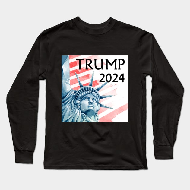 trump 2024 Long Sleeve T-Shirt by Little Painters